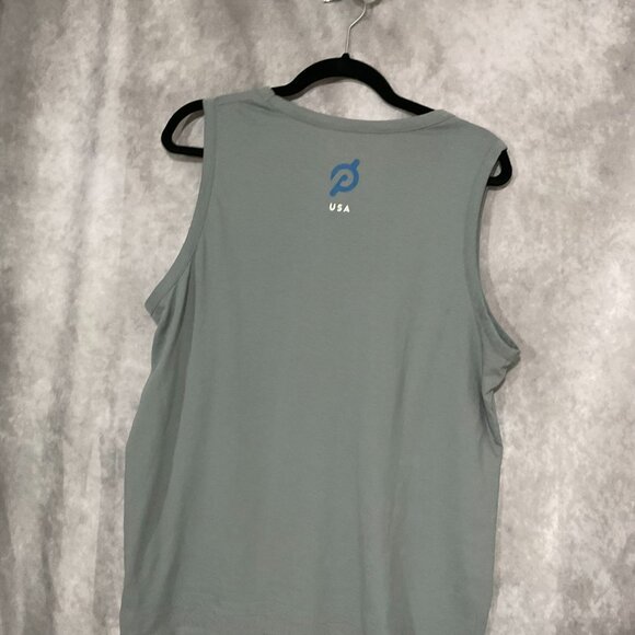 Peloton Shirt Womens XL Tank Top Sports Athletic Running Striped Gray Pride - Picture 3 of 3